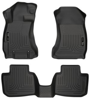 Subaru WRX STI Floor Mats - Front + Rear - Husky Liners - WeatherBeater - Black - 2015